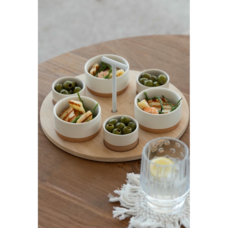 Service A Tapas 6 Sets + Plateau Bambou Boite Blanc/Naturel