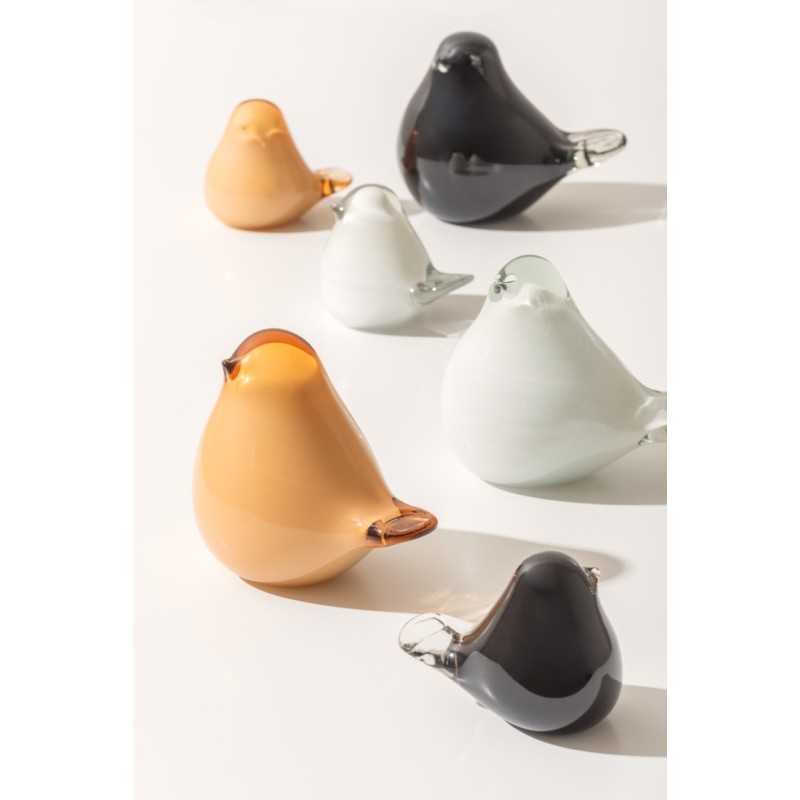 BIRDY Statue en verre blanc
