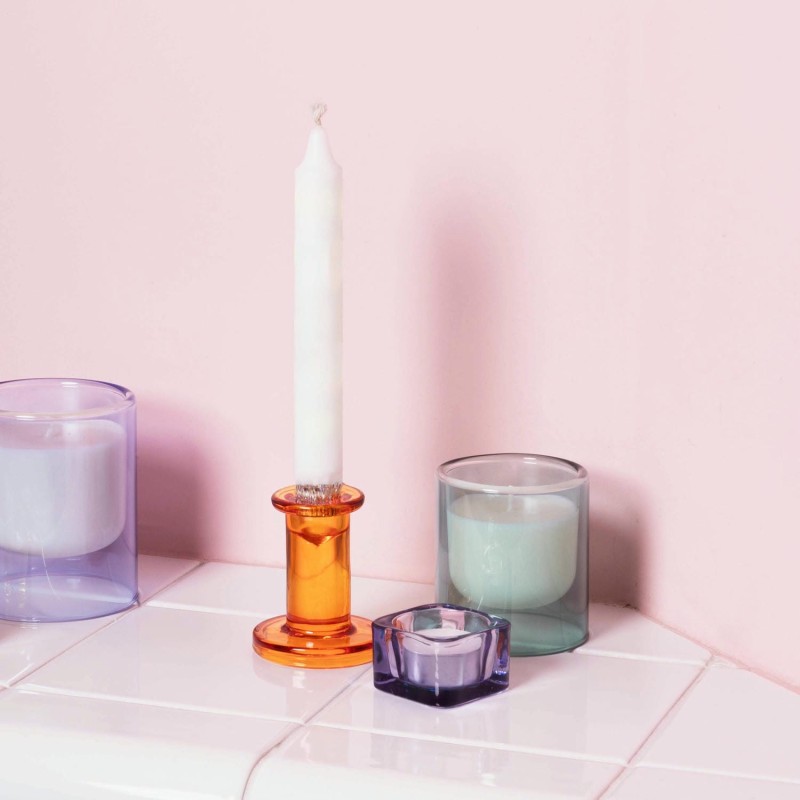 MOOD Bougeoirs mauve S/2