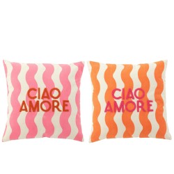 CIAO Amore coussin carré orange/rose