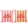 CIAO Amore coussin carré orange/rose