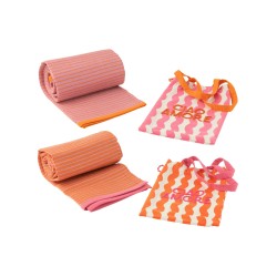 CIAO Amore totebag + tapis de plage orange/rose
