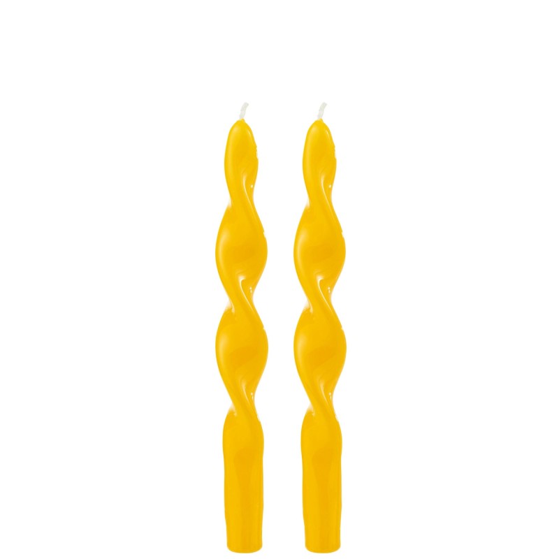 TWIST Bougies chandelles S/2 Jaune