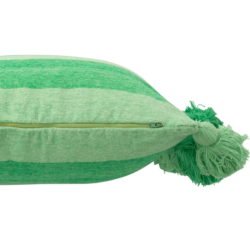 POPPY Coussin + floches vert/vert