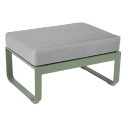 BELLEVIE Pouf + Tissus Gris flanelle
