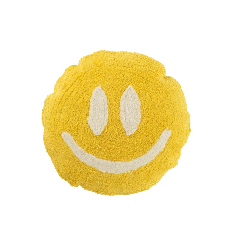 Coussin smiley Tufté Jaune