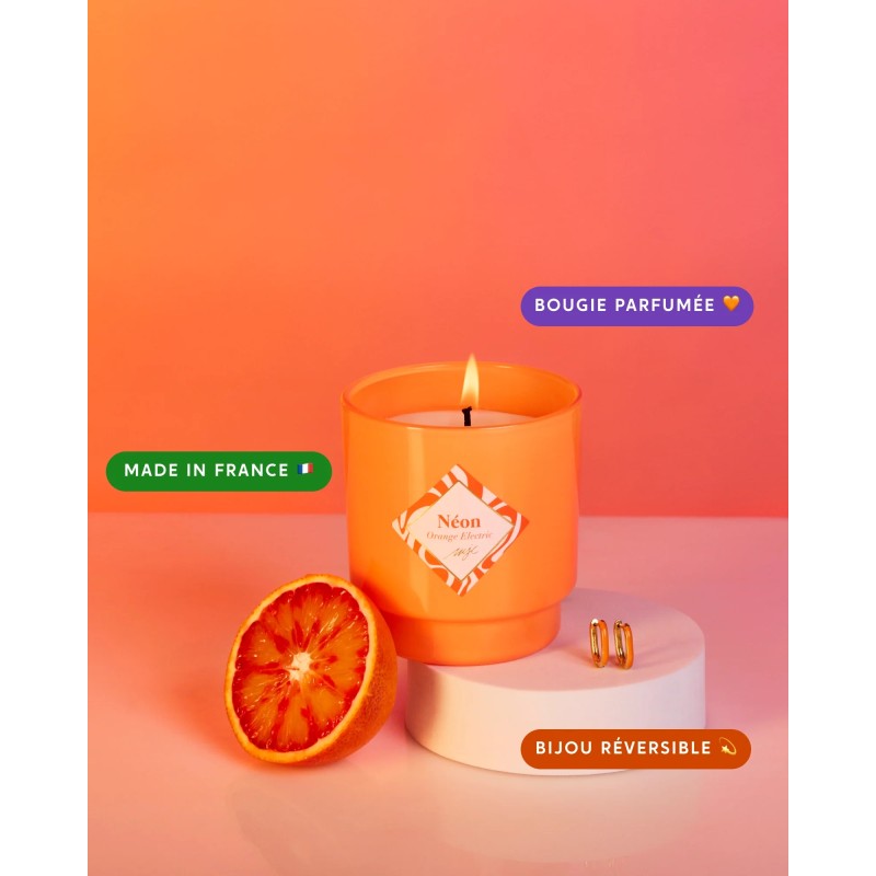 NEON Orange electric Bougie Bijoux - Earrings Orange