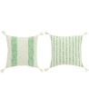 DANIELA coussin ligné Blanc/vert