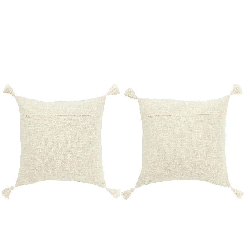 DANIELA coussin ligné Blanc/vert