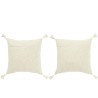 DANIELA coussin ligné Blanc/vert