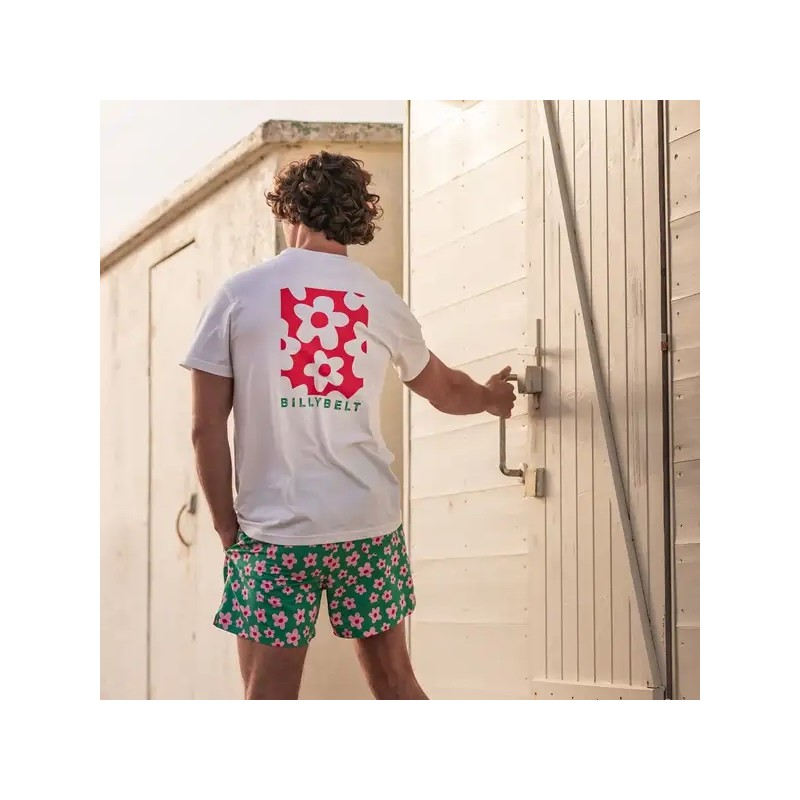 T-shirt Flower homme Blanc x imprimé fleurs