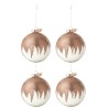 Rosie Boules de noel en verre tombée de paillettes rose