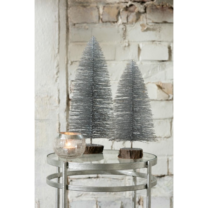Sapins décoratifs givré et paillettes