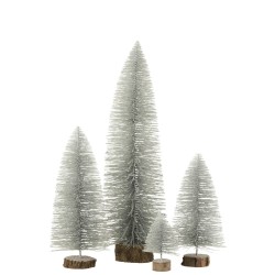 Sapins décoratifs givré et paillettes