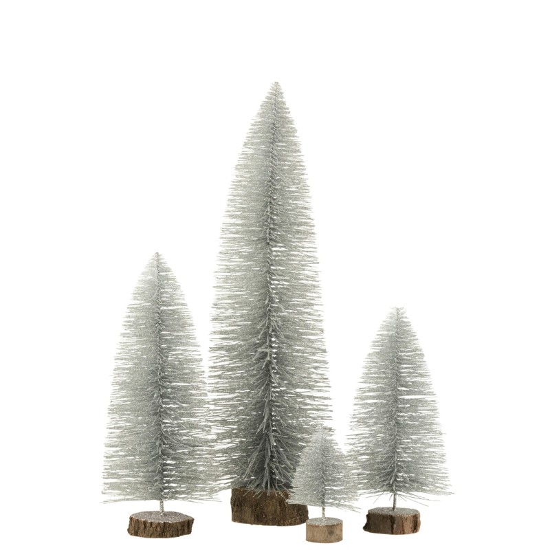 Sapins décoratifs givré et paillettes