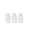 Hibou statuettes noel resine et duvet