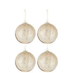 Perla boules de noel strass et perles Boîte de 4
