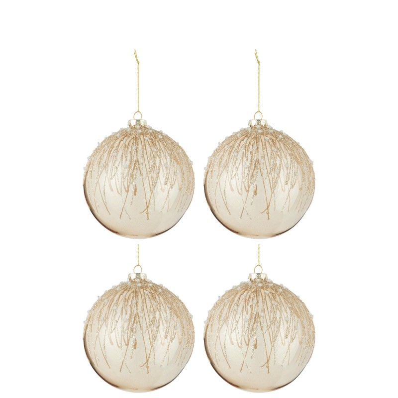 Perla boules de noel strass et perles Boîte de 4