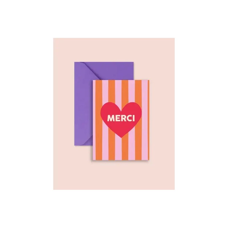 Merci carte postale + enveloppe