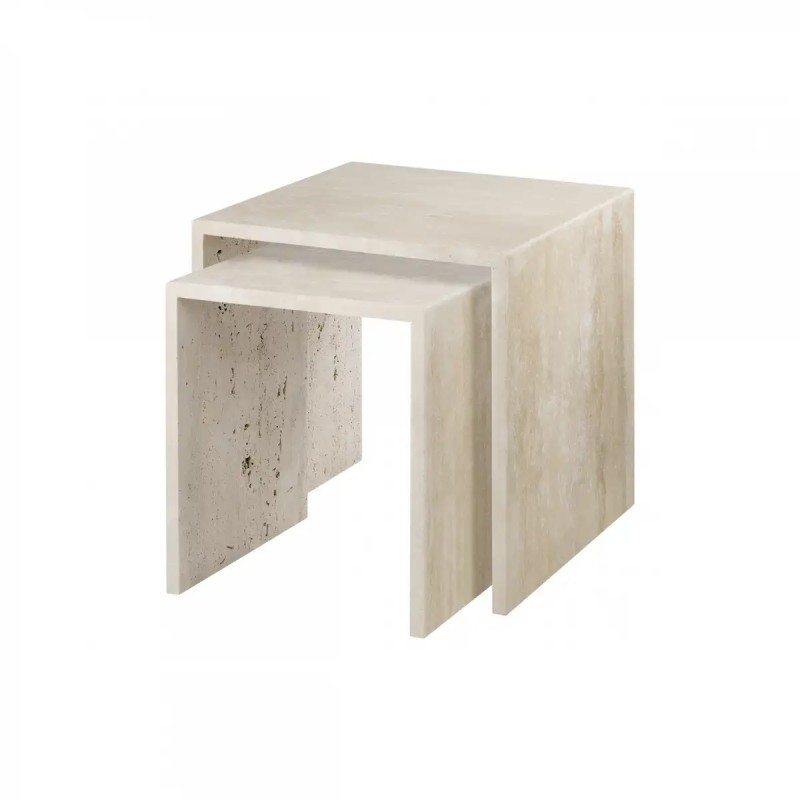 VARU Tables igognes S/2 Travertin