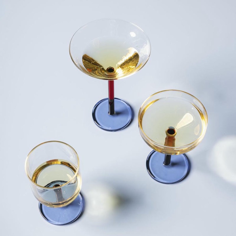 Bobbie verres à champagne sur petit pied S/2