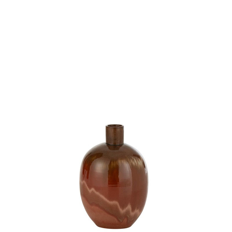 Aline Vase oval céramique rouille