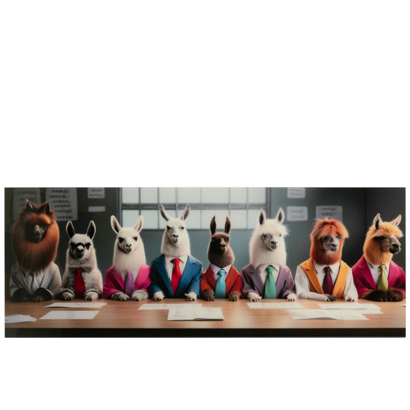 Lama reunion office tableau en verre trempé