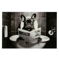 Bulldog salle de bain tableau en verre trempé