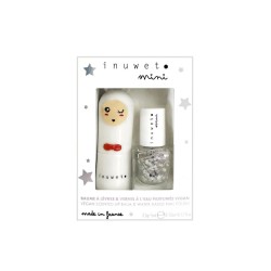Coffret BLANC duo baume à lèvres & vernis à l'eau Barbe à papa
