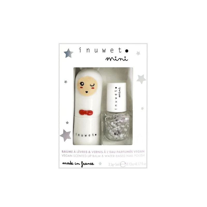 Coffret BLANC duo baume à lèvres & vernis à l'eau Barbe à papa