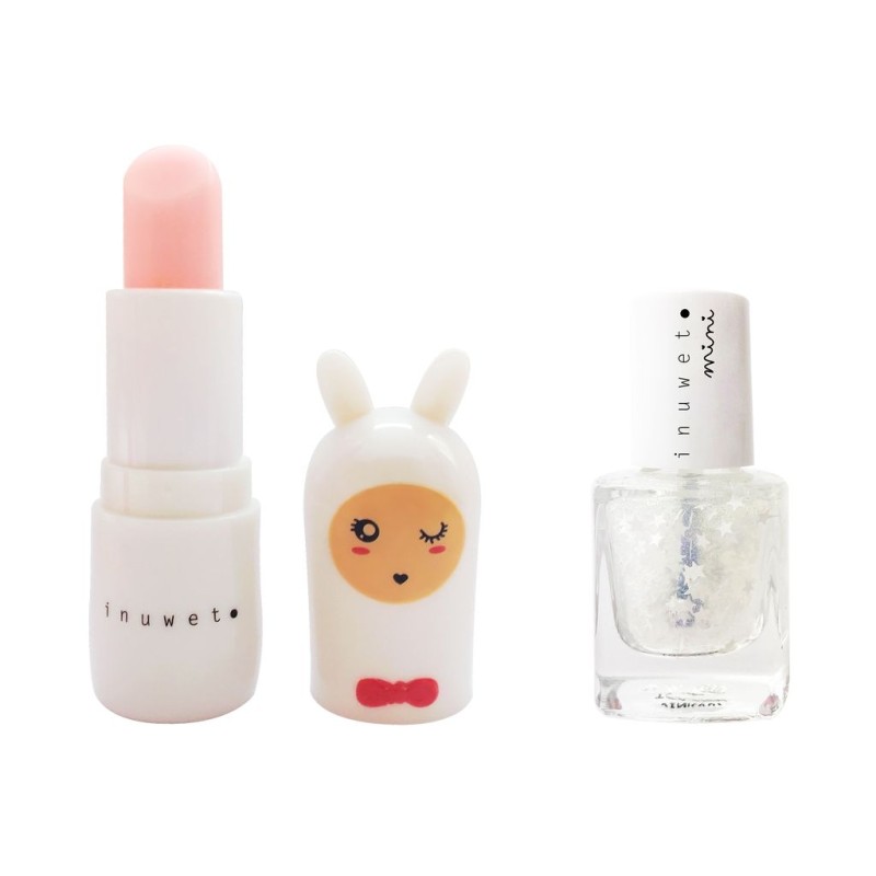 Coffret BLANC duo baume à lèvres & vernis à l'eau Barbe à papa