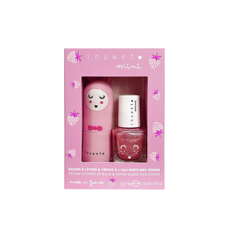 Coffret ROSE duo baume à lèvres & vernis à l'eau fraise