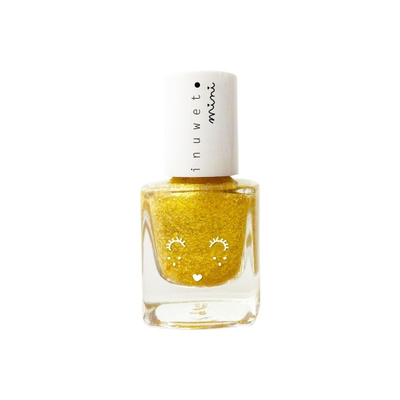 Vernis à l'eau pour enfants Doré paillettes /papaye