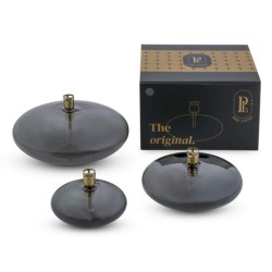 Lampes à huile disque smoked plat & laiton