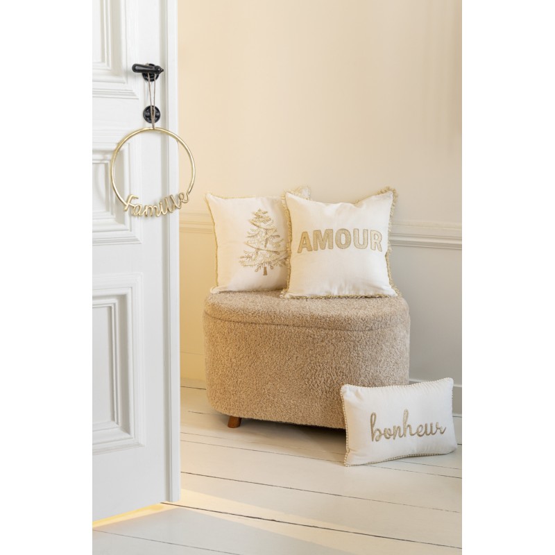 Amour Coussin blanc/doré