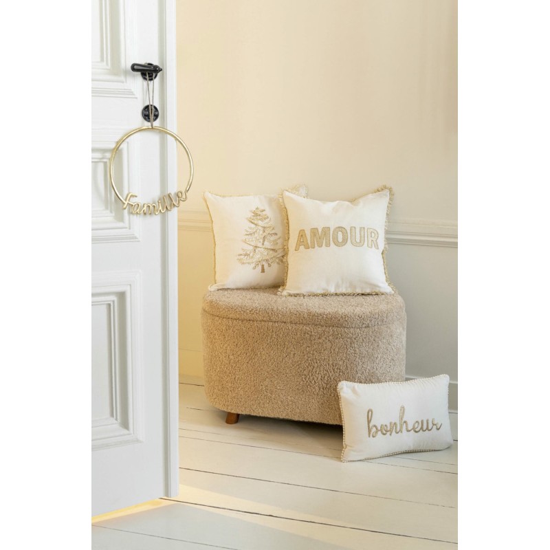 Sapin Coussin blanc/doré