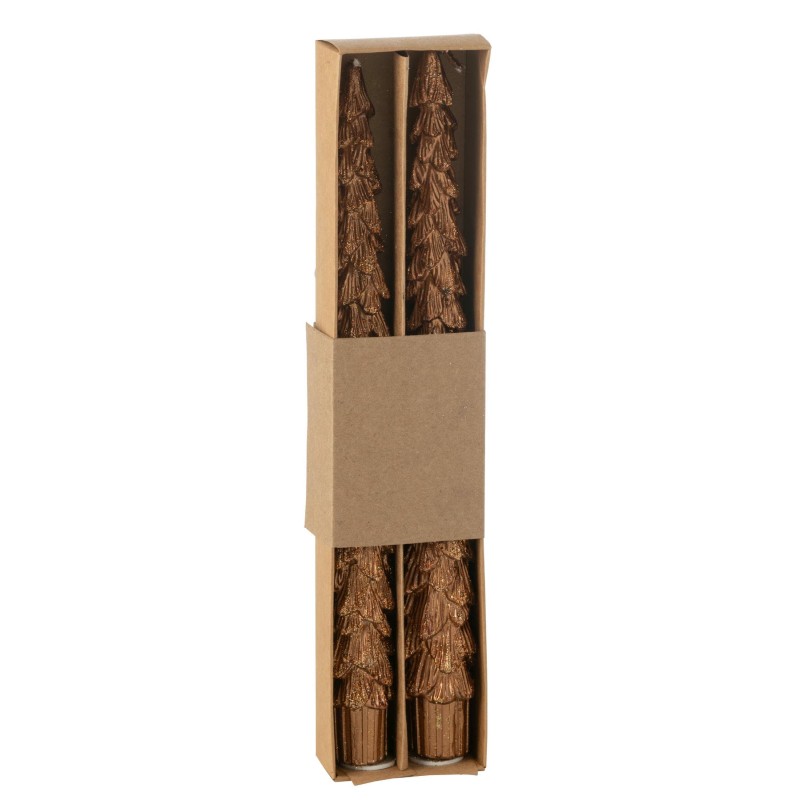 Coffret de 2 chandelles sapin - Bronze