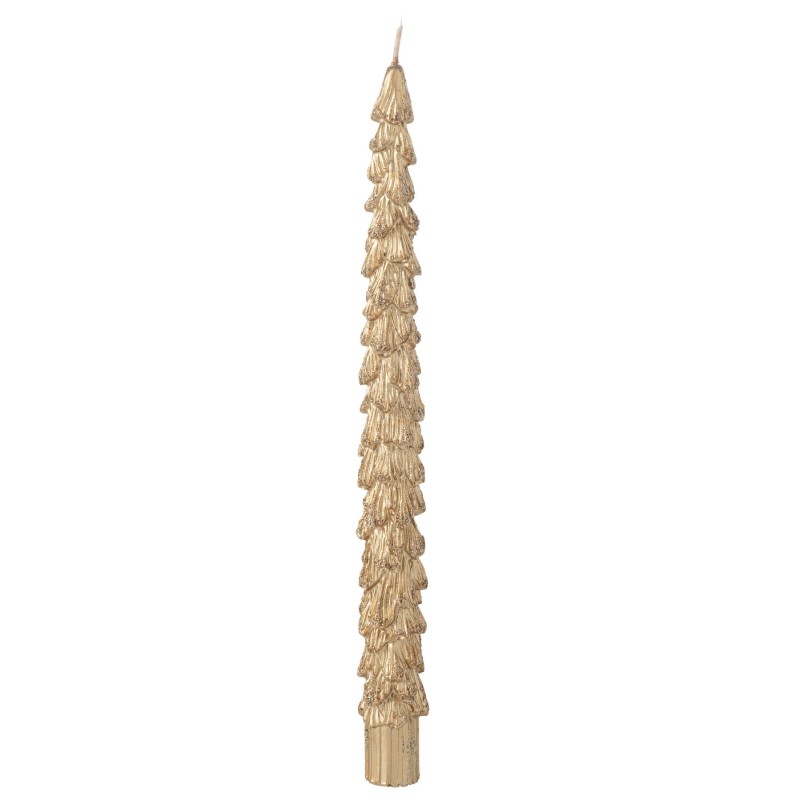 Coffret de 2 chandelles sapin - Or