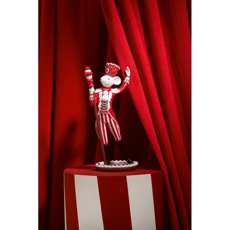 Statue souris et son cirque rouge