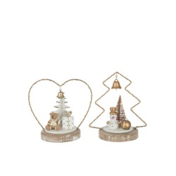 Statuette coeur/sapin de noel LED