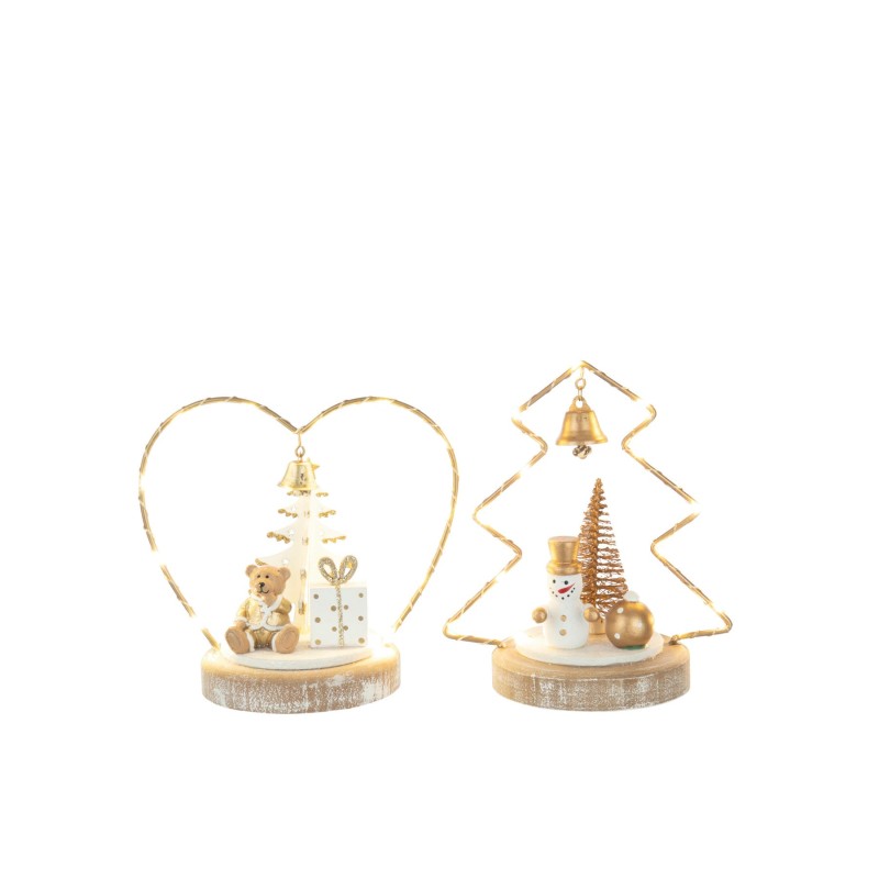 Statuette coeur/sapin de noel LED
