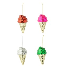 Suspension glace à facettes