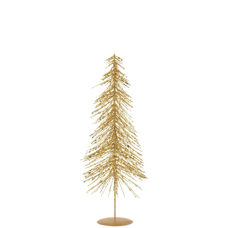 Sapin decoratif paillettes plastiques doré