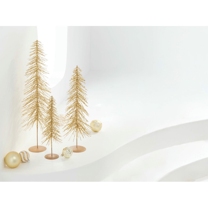 Sapin decoratif paillettes plastiques doré