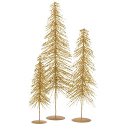 Sapin decoratif paillettes plastiques doré