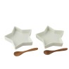 Plat Etoile Céramique Blanc S/2