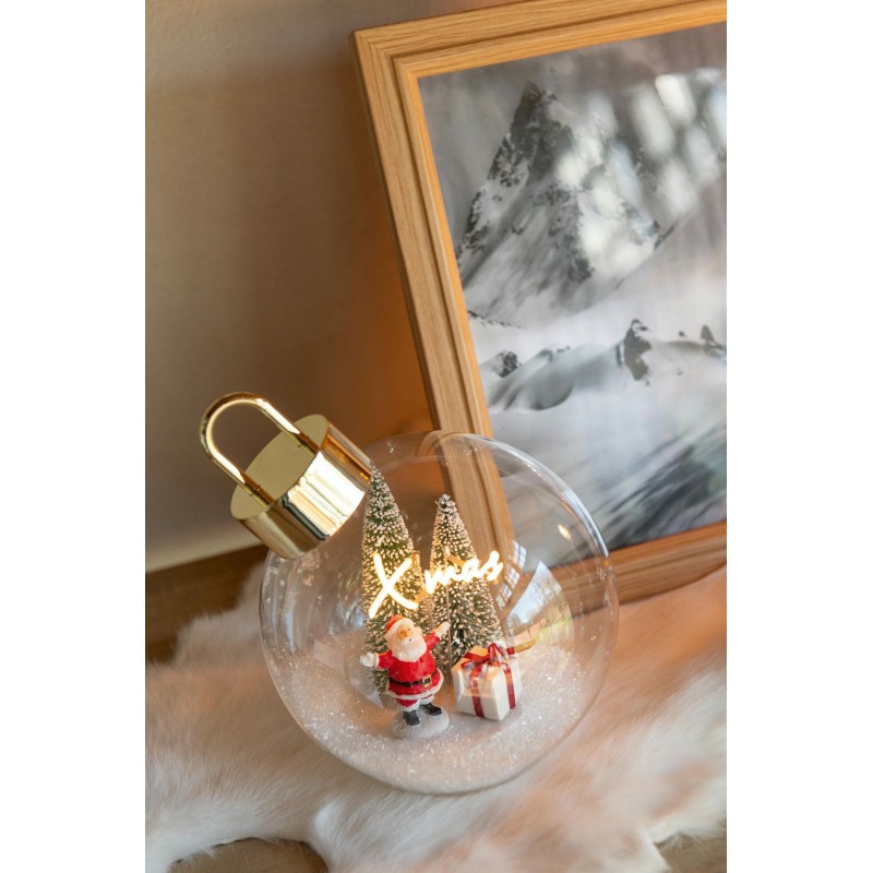 Boule De Noël Led Père Noël Verre