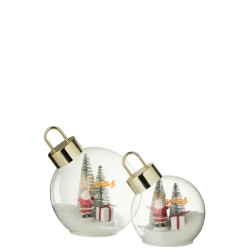 Boule De Noël Led Père Noël Verre