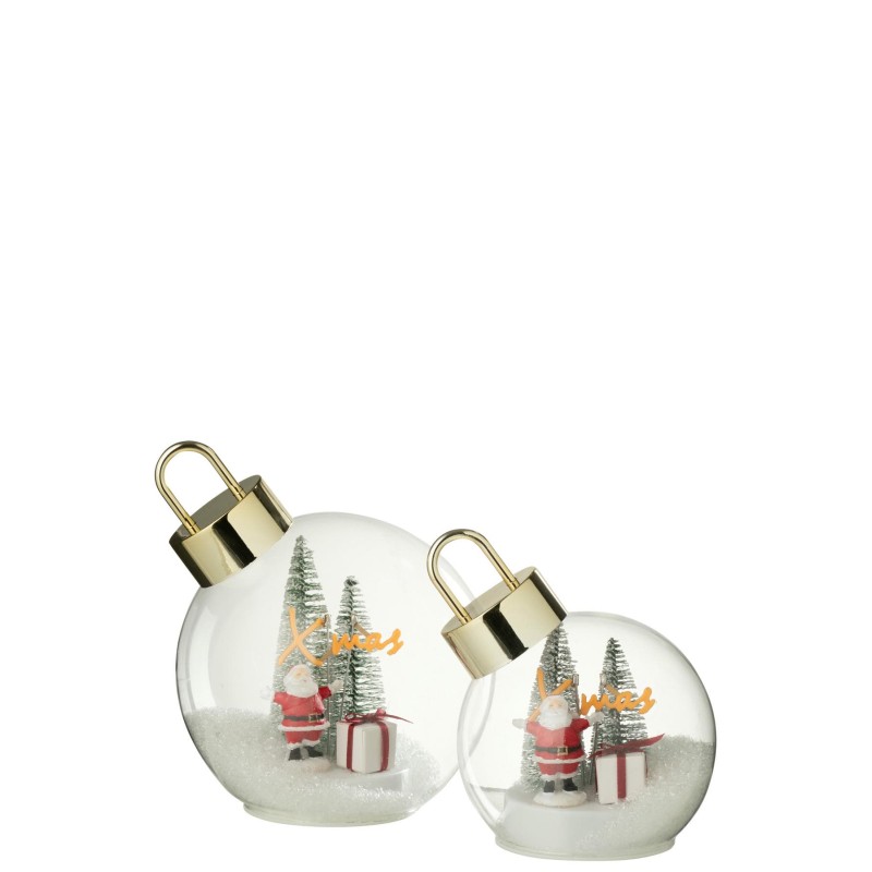 Boule De Noël Led Père Noël Verre