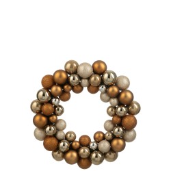 Couronne Boules De Noël Plastique Bronze/marron
